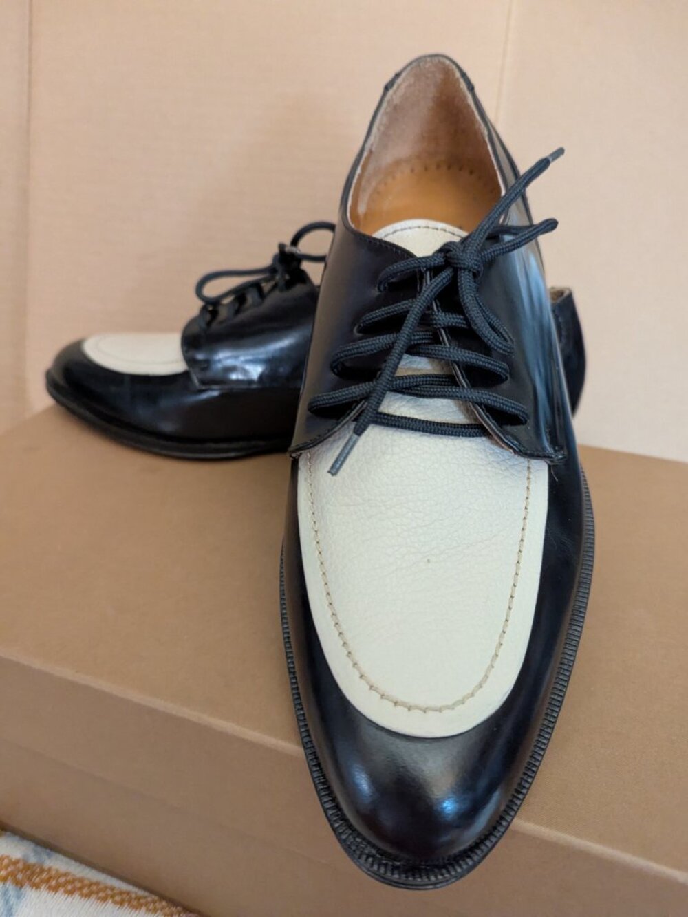 GIORGIO BRUTINI Men's Dress Shoes Black & Cream Size 9